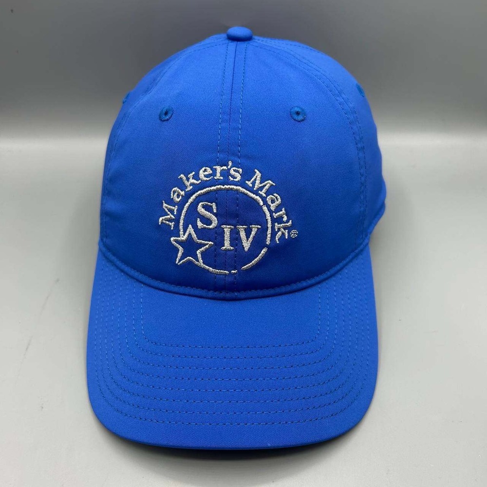 Maker's Mark SIV Hat Men Blue Embroidered The Game Strap Back Cap New